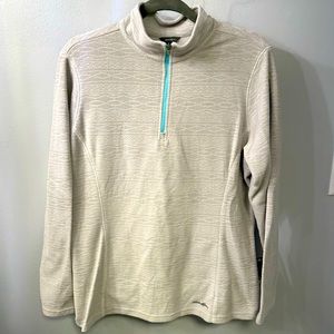 Textured 1/4 zip grey fleece